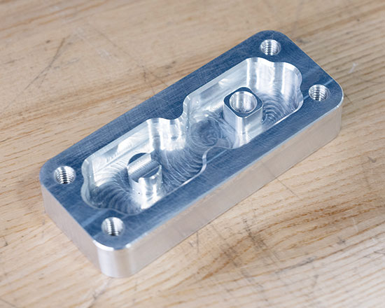 A student-made part machined from 6061 aluminum